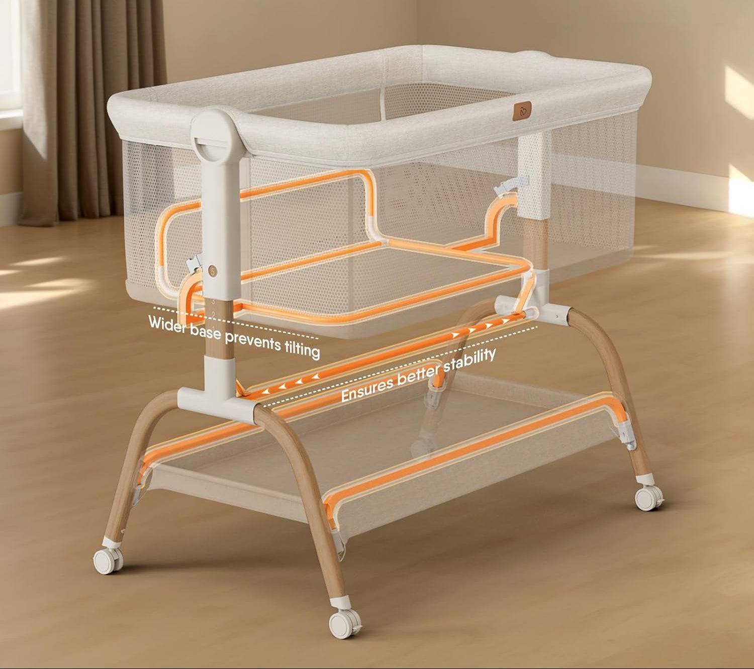 3-In-1 Baby Bassinet Bedside Sleeper with Mattress 