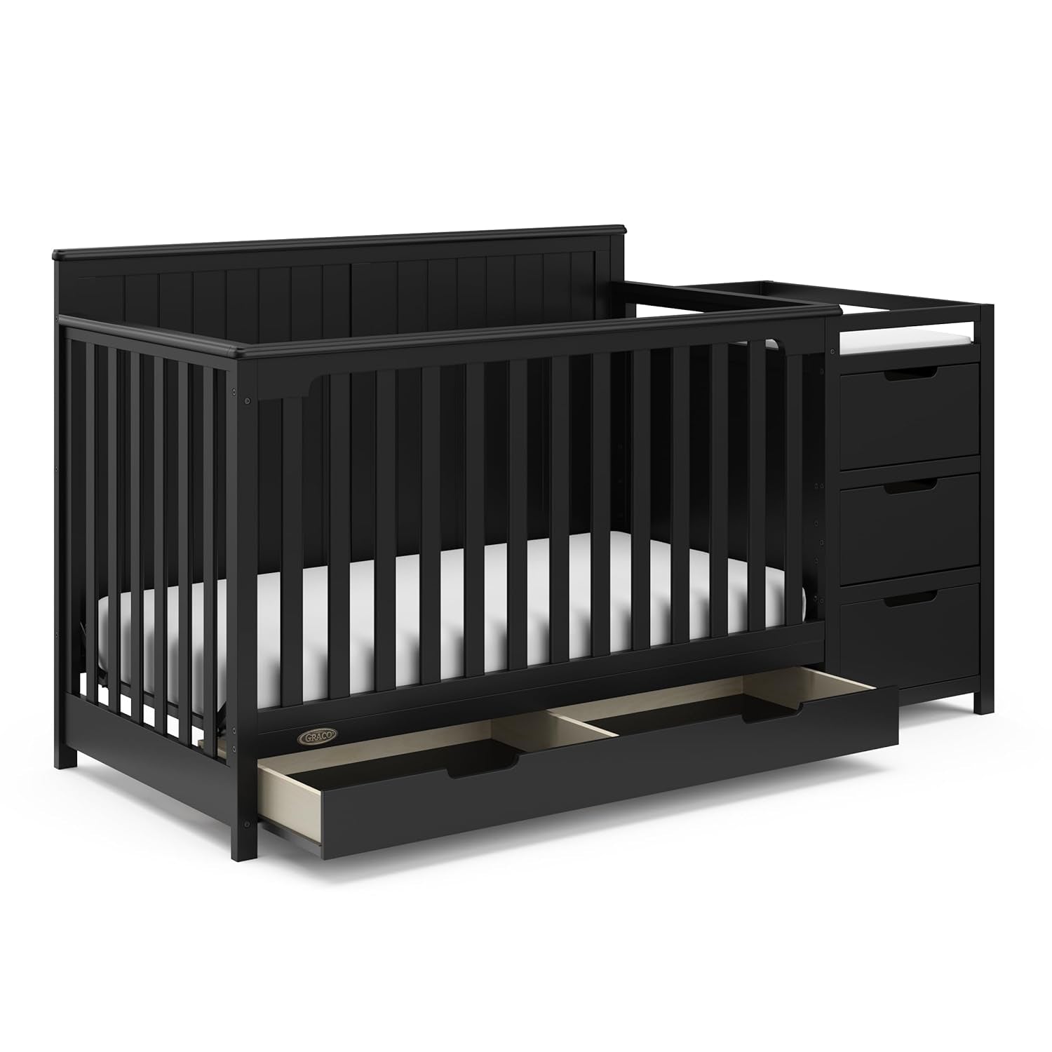 5-In-1 Convertible Crib with Drawer 