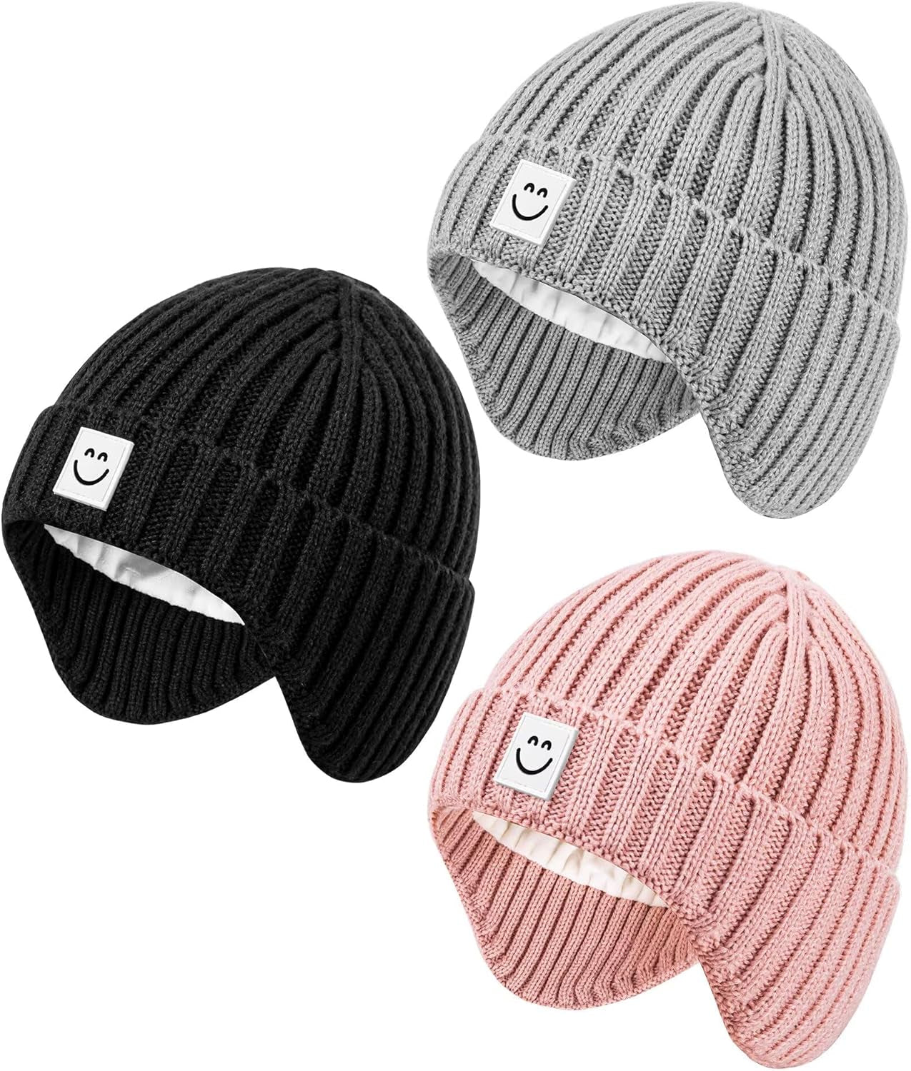 3 Pack Baby Beanie Hats with Earflaps
