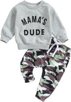 Long Sleeve Pullover Tops & Pant Sets For Toddler