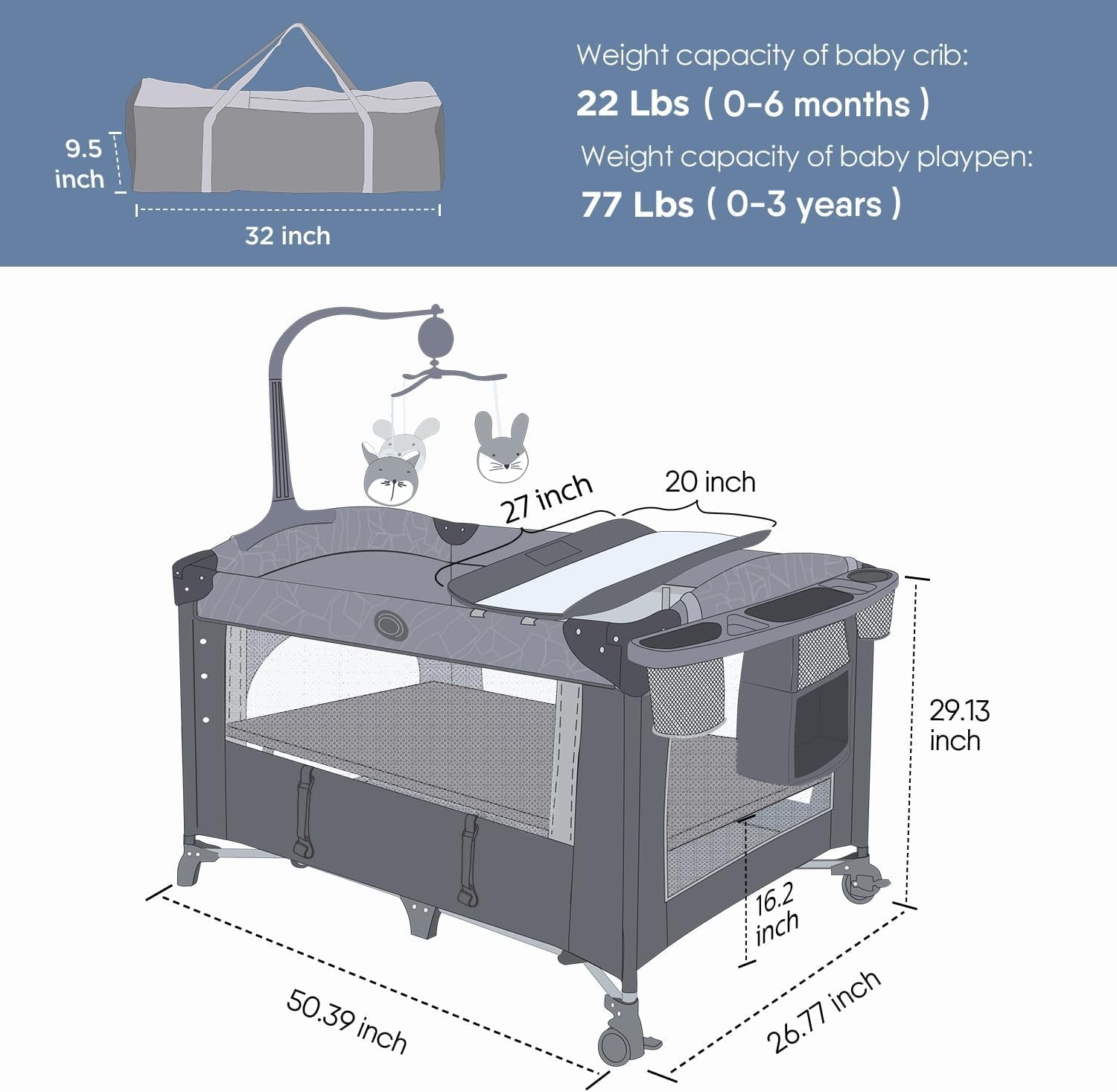 Baby Bassinet Bedside Crib