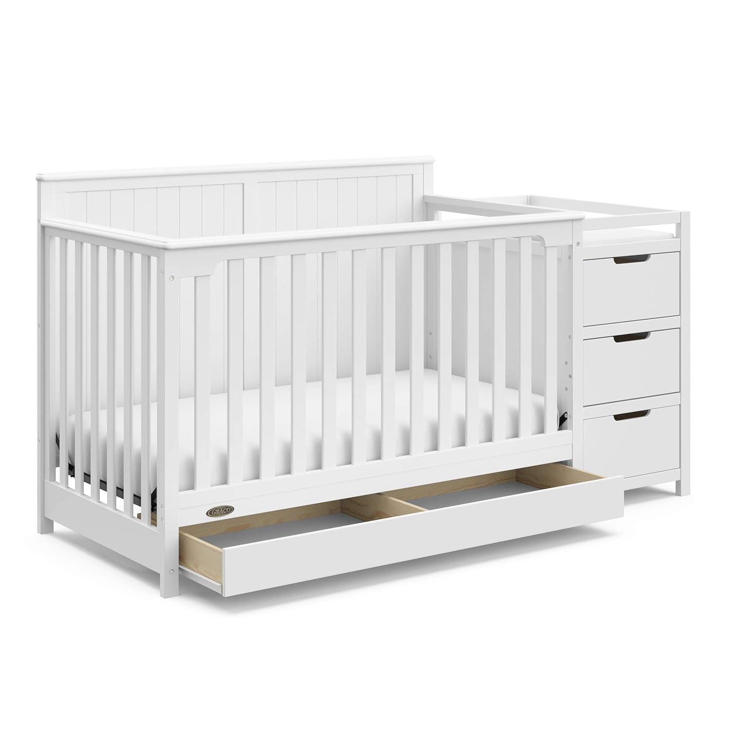 5-In-1 Convertible Crib with Drawer 