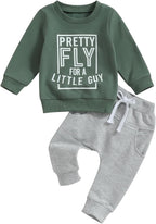 Long Sleeve Pullover Tops & Pant Sets For Toddler