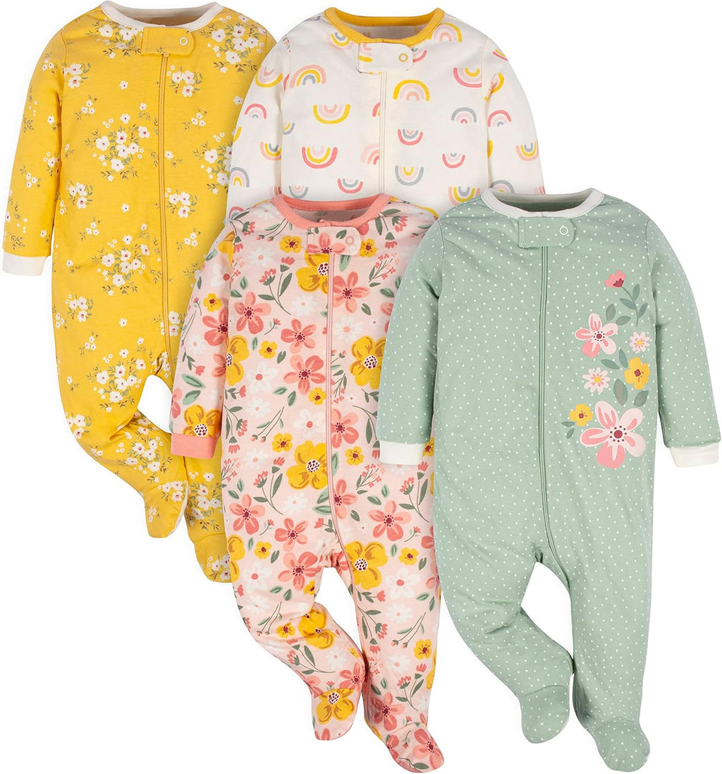 Baby Girls 4 Pack Sleep 'N Play Footie