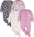 Baby Girls 4 Pack Sleep 'N Play Footie