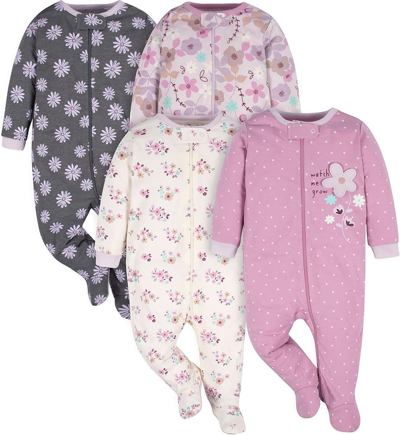 Baby Girls 4 Pack Sleep 'N Play Footie