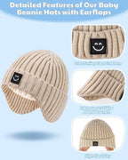 3 Pack Baby Beanie Hats with Earflaps