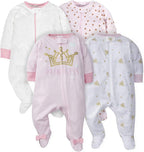 Baby Girls 4 Pack Sleep 'N Play Footie