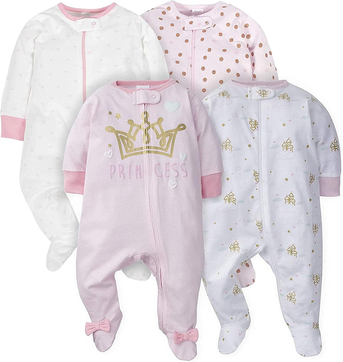 Baby Girls 4 Pack Sleep 'N Play Footie