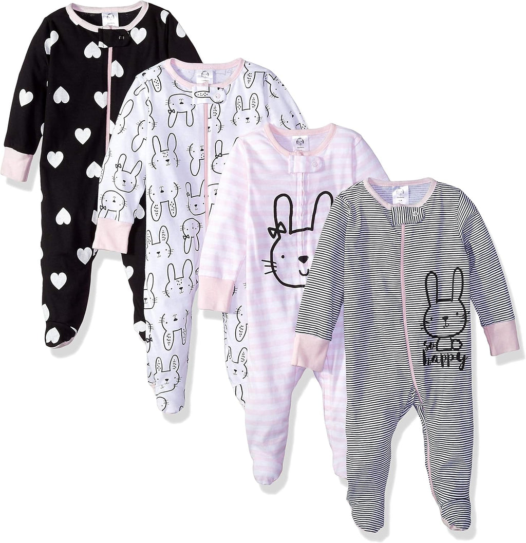 Baby Girls 4 Pack Sleep 'N Play Footie