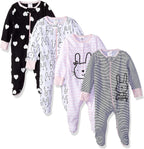 Baby Girls 4 Pack Sleep 'N Play Footie