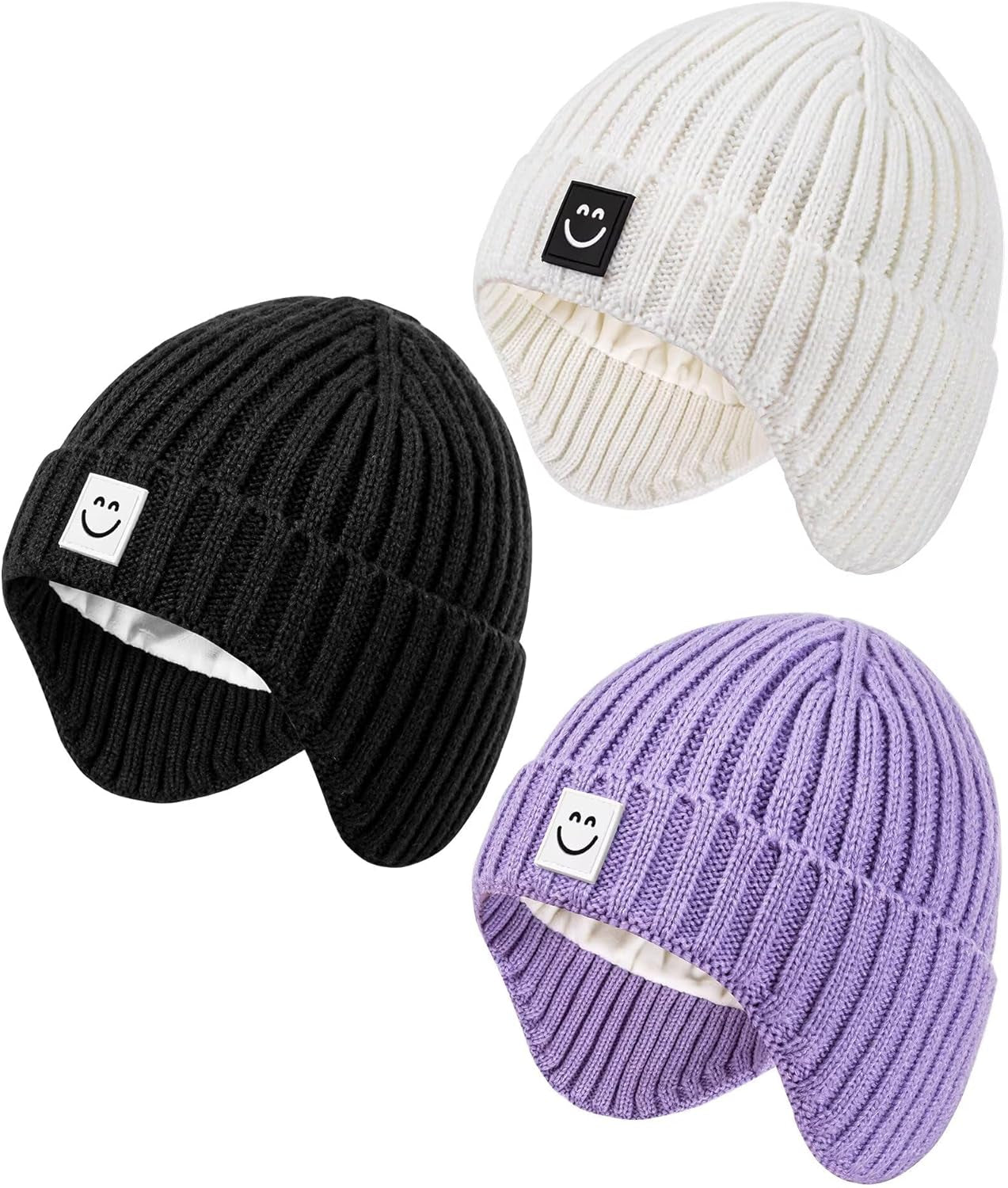 3 Pack Baby Beanie Hats with Earflaps
