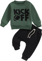 Long Sleeve Pullover Tops & Pant Sets For Toddler