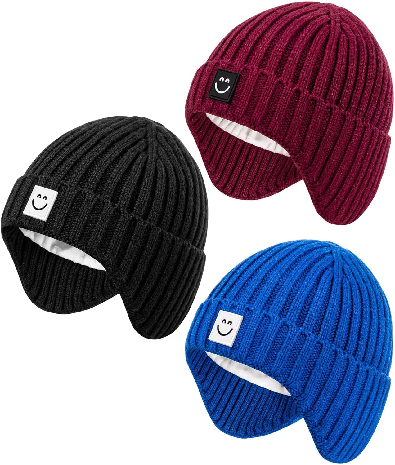 3 Pack Baby Beanie Hats with Earflaps