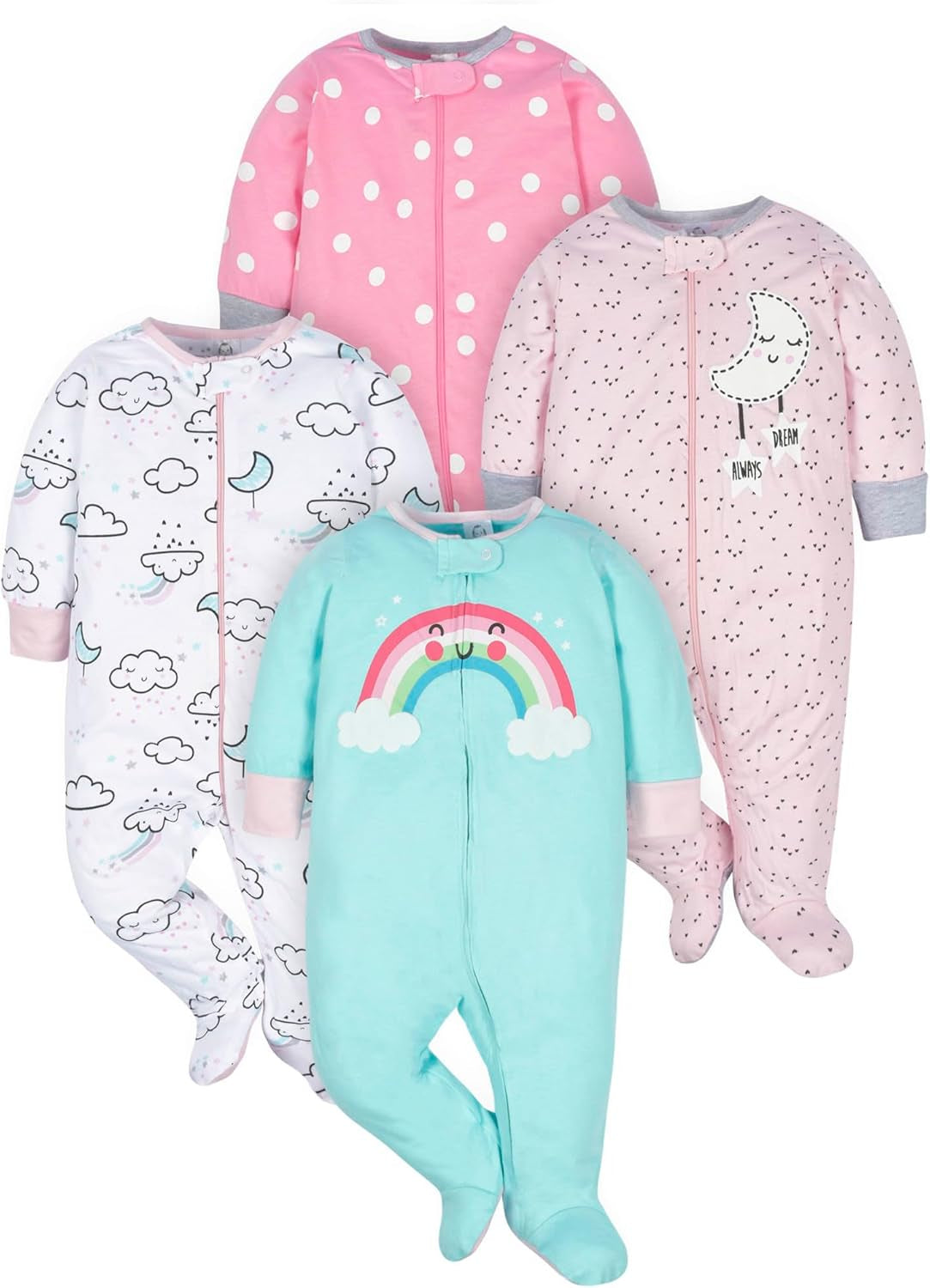 Baby Girls 4 Pack Sleep 'N Play Footie