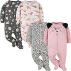 Baby Girls 4 Pack Sleep 'N Play Footie
