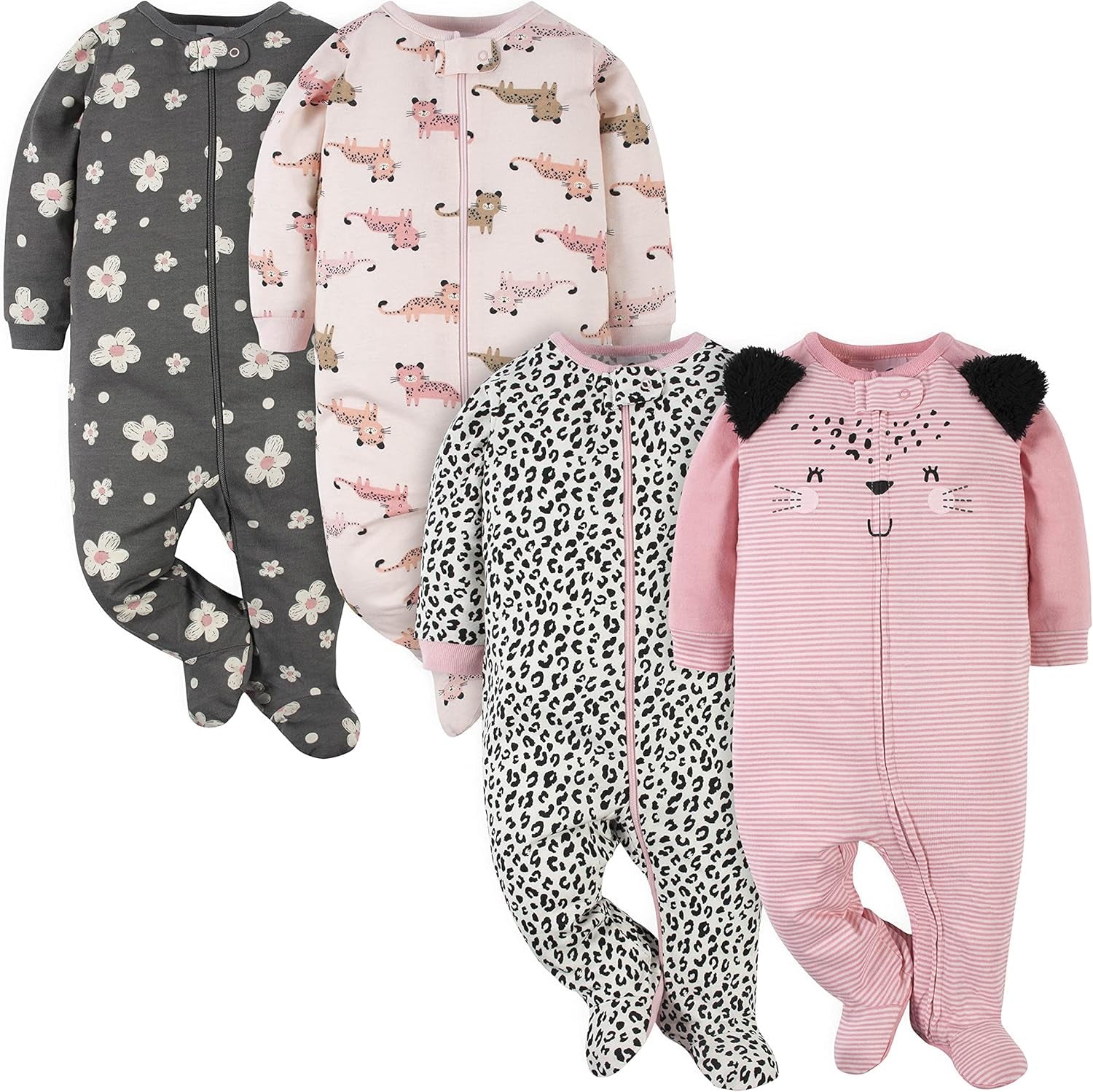 Baby Girls 4 Pack Sleep 'N Play Footie