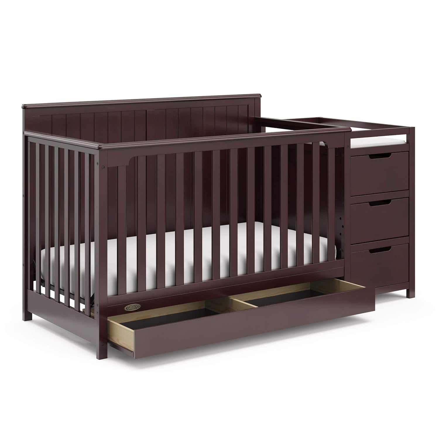 5-In-1 Convertible Crib with Drawer 