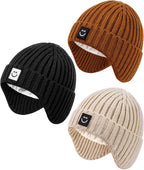 3 Pack Baby Beanie Hats with Earflaps