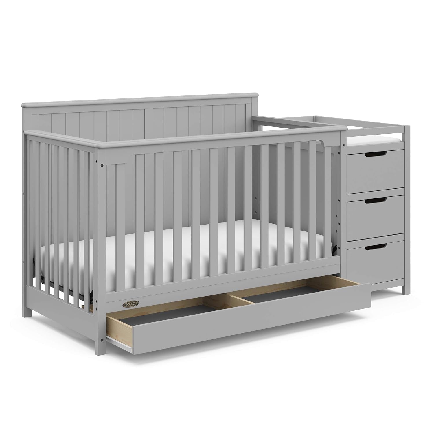 5-In-1 Convertible Crib with Drawer 
