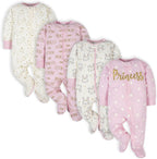 Baby Girls 4 Pack Sleep 'N Play Footie