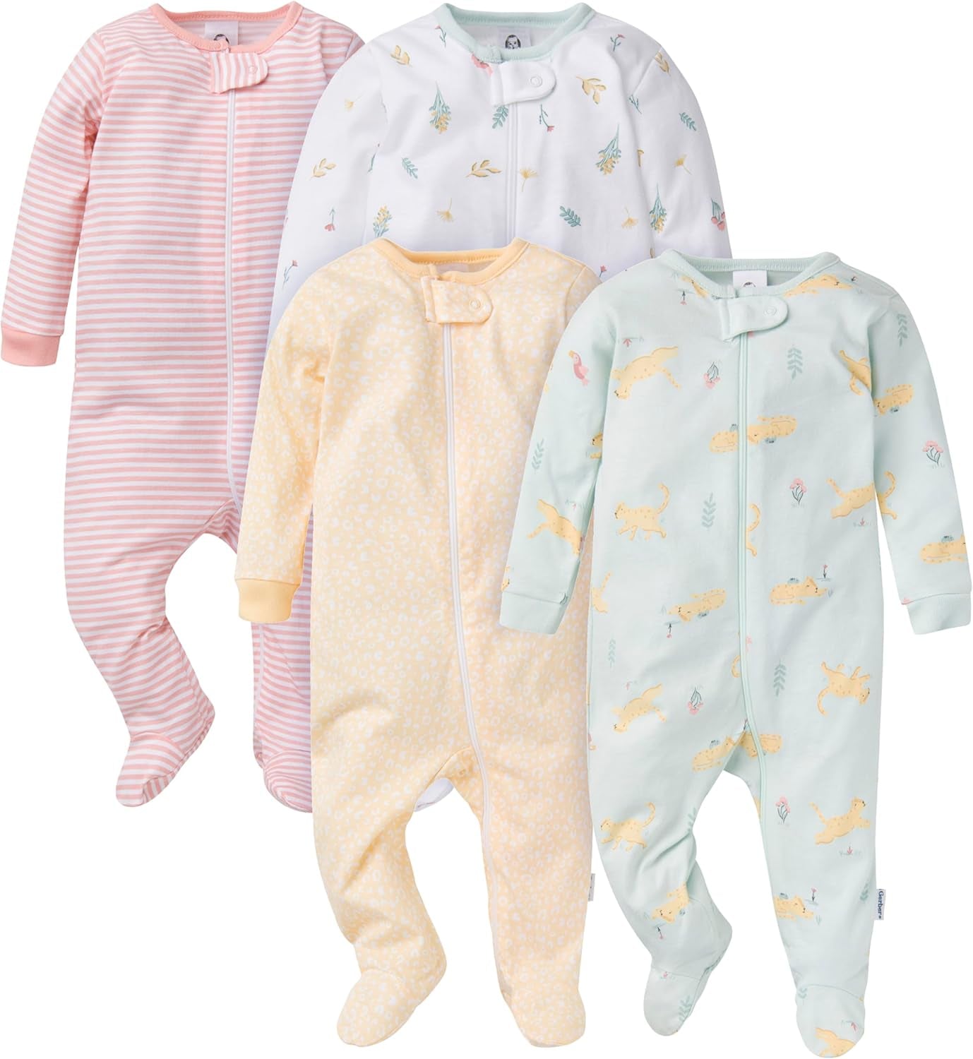 Baby Girls 4 Pack Sleep 'N Play Footie