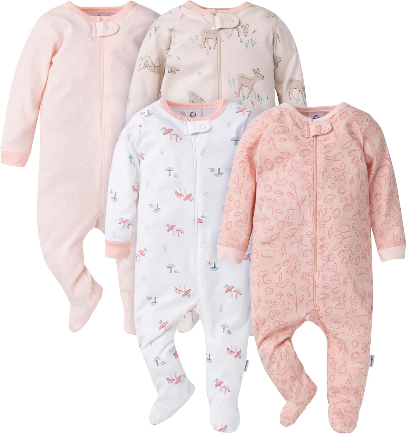 Baby Girls 4 Pack Sleep 'N Play Footie